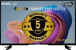 Doodle 109 cm (43 inch) HD Ready LED Smart Android TV with 5 Years Pannel Warranty| Bezelless Design| ...