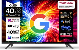 Thomson 100 cm (40 inch) QLED Full HD Smart Google TV 2026 Edition with Google Voice Assistant Remote ...