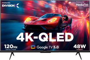 MOTOROLA 140 cm (55 inch) QLED Ultra HD (4K) Smart Google TV 2025 Edition 5.0 with 48 W speaker, 120Hz...