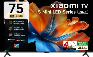XIAOMI S Series 189.23 cm (75 inch) Ultra HD (4K) Mini LED Smart Google TV 2026 Edition with Flagship ...