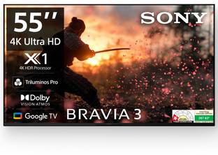 SONY Bravia 3 138.8 cm (55 inch) Ultra HD (4K) LED Smart Google TV with Dolby Vision| Dolby Atmos | Fe...
