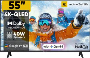 realme TechLife 139 cm (55 inch) QLED Ultra HD (4K) Smart Google TV 2026 Edition