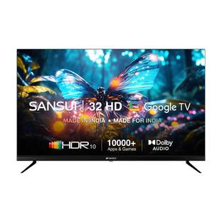 Sansui 80 cm (32 inch) HD Ready LED Smart Google TV with Dolby Digital | Surround Sound | A+ Panel | H...