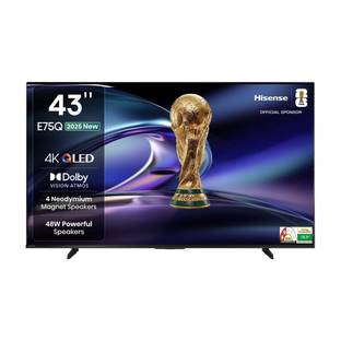 Hisense 43E75Q 107.8 cm (43 inch) QLED Ultra HD (4K) Smart VIDAA TV with 48W Powerful Speakers , Dolby...