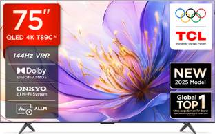 TCL T89C 189 cm (75 inch) QLED Ultra HD (4K) Smart Google TV 2025 Edition with HVA Panel | Dolby Visio...
