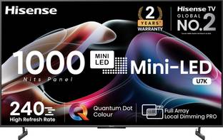 Hisense U7K 164 cm (65 inch) Ultra HD (4K) Mini LED Smart VIDAA TV