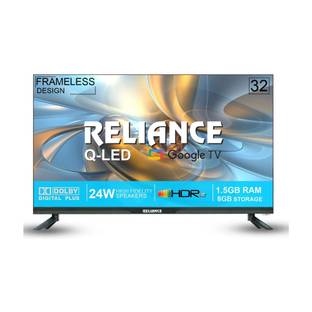 Reliance 80 cm (32 inch) QLED HD Ready Smart Google TV with Next Generation Google Smart Q-Led Tv Plat...