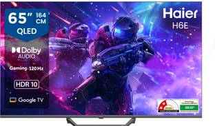 Haier H6E 164 cm (65 inch) QLED Ultra HD (4K) Smart Google TV 2025 Edition with HDR10| Auto Low Latenc...