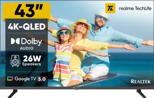 realme TechLife 108 cm (43 inch) QLED Ultra HD (4K) Smart Google TV 2026 Edition