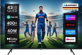 Blaupunkt 108 cm (43 inch) QLED Ultra HD (4K) Smart JioTele OS TV 2025 Edition with |3 Months Free Jio...