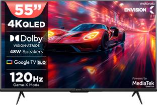 MOTOROLA 140 cm (55 inch) QLED Ultra HD (4K) Smart Google TV 2025 Edition with 5.0 with 48 W speaker, ...