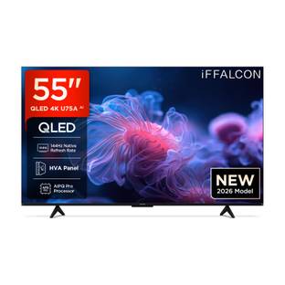 iFFALCON U75A 139 cm (55 inch) QLED Ultra HD (4K) Smart Google TV 2026 Edition with 144Hz Native Refre...