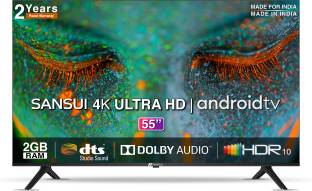 Sansui 140 cm (55 inch) Ultra HD (4K) LED Smart Android TV with Dolby Audio and DTS (Mystique Black)