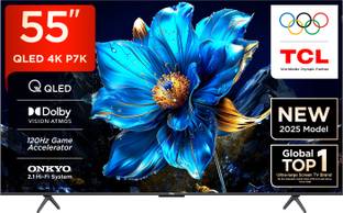 TCL P7K 139 cm (55 inch) QLED Ultra HD (4K) Smart Google TV 2025 Edition with Dolby Vision- Atmos 35W ...