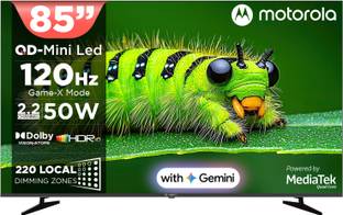 MOTOROLA 218 cm (85 inch) Ultra HD (4K) Mini LED Smart Google TV 2026 Edition with QD Mini LED, 220 Lo...