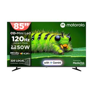 MOTOROLA 218 cm (85 inch) Ultra HD (4K) Mini LED Smart Google TV 2026 Edition with QD Mini LED, 220 Lo...