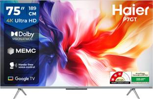 Haier P7GT 189 cm (75 inch) Ultra HD (4K) LED Smart Google TV with Dolby Vision . Atmos | Hands Free V...