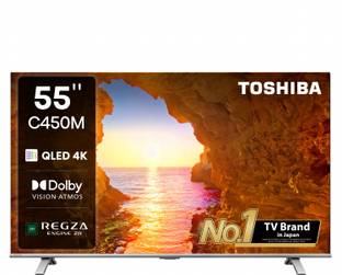 TOSHIBA 139 cm (55 inch) QLED Ultra HD (4K) Smart VIDAA TV with and Engine ZR (2024 Edition)