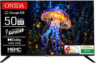 ONIDA Karaoke Series 126 cm (50 inch) Ultra HD (4K) LED Smart Google TV 2025 Edition with Google 5.0, ...
