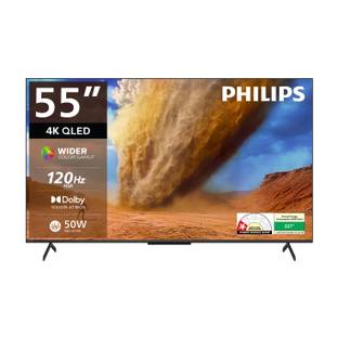 PHILIPS 138 cm (55 inch) QLED Ultra HD (4K) Smart Google TV with Dolby Vision & HDR 10+ | 120Hz Refres...