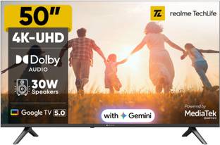 realme TechLife 127 cm (50 inch) Ultra HD (4K) LED Smart Google TV 2025 Edition with 5.0 OS, Dolby Aud...