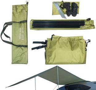 Zorbes Car Side Awning Sun Shelter UPF 50 Plus Tailgate Awning for Camping Travel Road Tent - For 6 Persons
