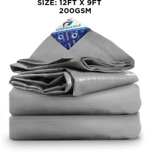 TUFFPAULIN 12FT X 9FT 200 GSM Tarpaulin Silver Tent - For Truck body, Car, Bike, Grain Covers, Pond Liners