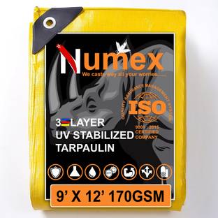Numex 12ft X 9ft, 170 GSM | Water Proof Tarpaulin Sheet | 100% Pure Virgin | ISO Cert Tent - For Camping, Construction Sites, Transportation Covers, Garden
