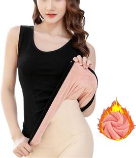 HSR Womens Thermal Fleece Underwear Tops Camisole Stretchy Slim-Fit Warm Vest Women Top Thermal