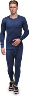ALFA Oswal Fleece Solid Winterwear Thermal Men Top - Pyjama Set Thermal