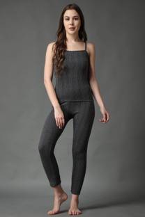 FF Thermal Warmer Spaghetti & Pyjama Set, Ultra Soft Winter Top & Lower Thermal Set Women Top - Pyjama Set Thermal