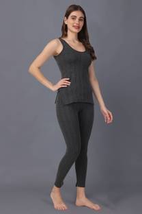 FF Ultra Soft Long Johns Thermal Innerwear Set, Winterwear Camisole and Lower Set Women Top Thermal