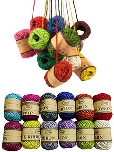 Dhinchak Multi color jute ribbon, Art and craft decorative, gift wrapping Thread