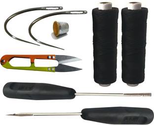 ANWALA MARKA Upholstery Leather Nylon Thread, Thick 0.60 MM, Black 2 Pcs 200Mtr Combo Pack Thread