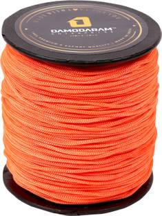 DAMODARAM 1mm Nylon Macrame Thread Cord For Art Craft & DIY Projects (Neon Orange) Thread