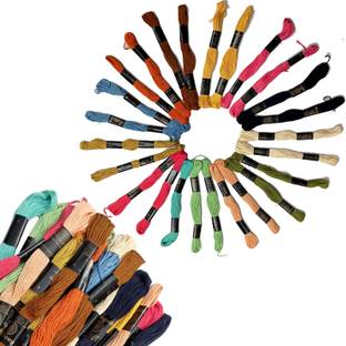 Aakriti Mixed Colors Embroidery Skeins Cross Floss Stitch Thread, Rainbow Color Thread