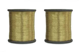 Embroiderymaterial 0.1 MM Light Gold Zari Metallic Thread for Embroidery, Craft & Jewellery Making Thread