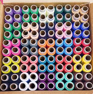 house of common 100% Spun Polyester Multicolor Thread 24 Shades 100 Spools Thread