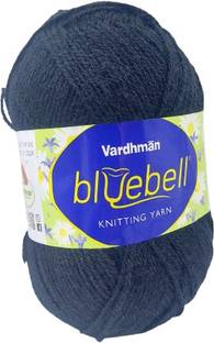 ARTPARASITE Vardhman Bluebell Wool Knitting Ball Hand Knitting Wool Yarn 100 Gram Black Thread