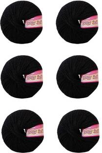 ARTPARASITE Vardhman Baby Soft Thin 4ply Knitting Wool Ball 25 Gram Each yarn Hand Black Thread