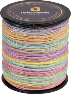 DAMODARAM 1mm Nylon Macrame Thread Cord For Art Craft & DIY Projects (Light Multi Colour) Thread