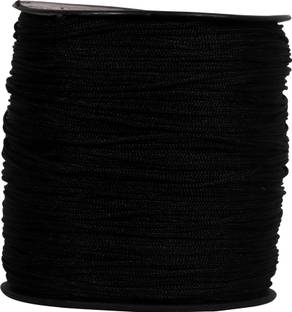 DAMODARAM 1 MM Nylon Macrame Thread Cord/Dori For Art Craft & DIY Projects, (400 MTR, Black) Thread