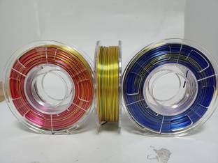 WOL3D White+Yellow+Green PLA Filament Silk PLA Extruder