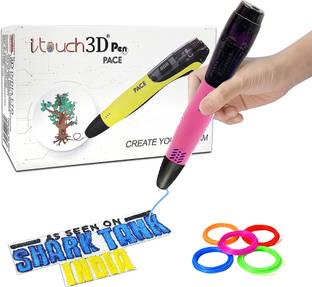 WOL3D Itouch Pace 3D Pen (Pink) with 5 in 1 filaments for 3D Drawing Art and Craft 3D Printer Pen