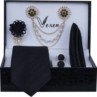 Voxon Solid, Self Design, Woven, Embellished Tie