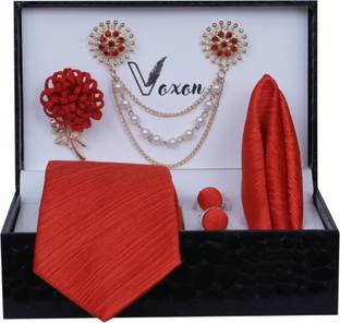 Voxon Solid, Self Design, Woven, Embellished Tie