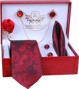 RANDOM STRIPE Silk Cufflink & Tie Pin Set