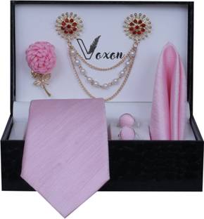 Voxon Solid, Self Design, Woven, Embellished Tie