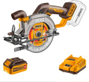 INGCO Cordless Brushless Circular Saw with a 140mm Saw Blade 4.0Ah Battery a Charger Handheld Tile Cutter