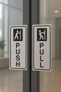 BOLDYOUNG Push Pull Metal Door Sign Plate | Waterproof Door Signage for Shop & Office Sign